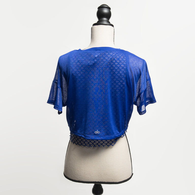 ALO MESH CROPPED TOP (BLUE)