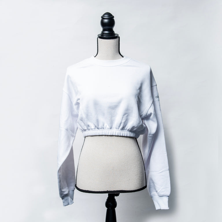 ALO Cropped Sweater (White)